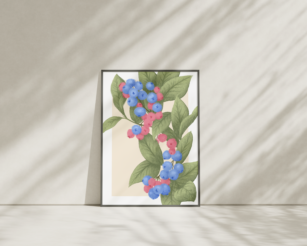 Blaubeeren Illustration Poster B2