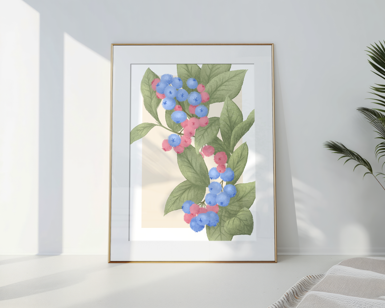 Blueberries Illustration Poster