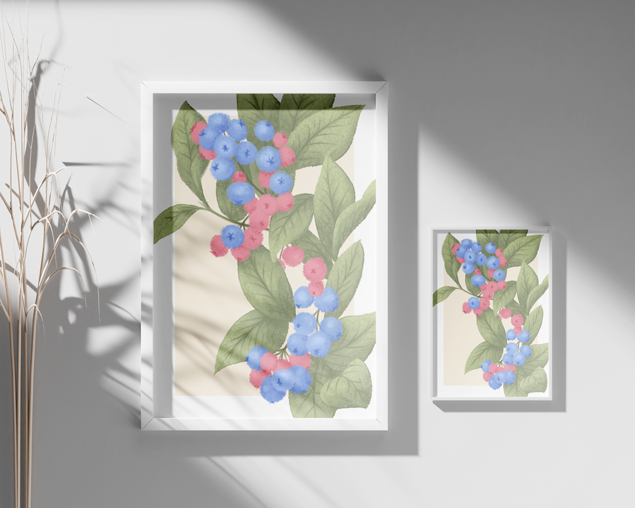 Blaubeeren Illustration Poster B2