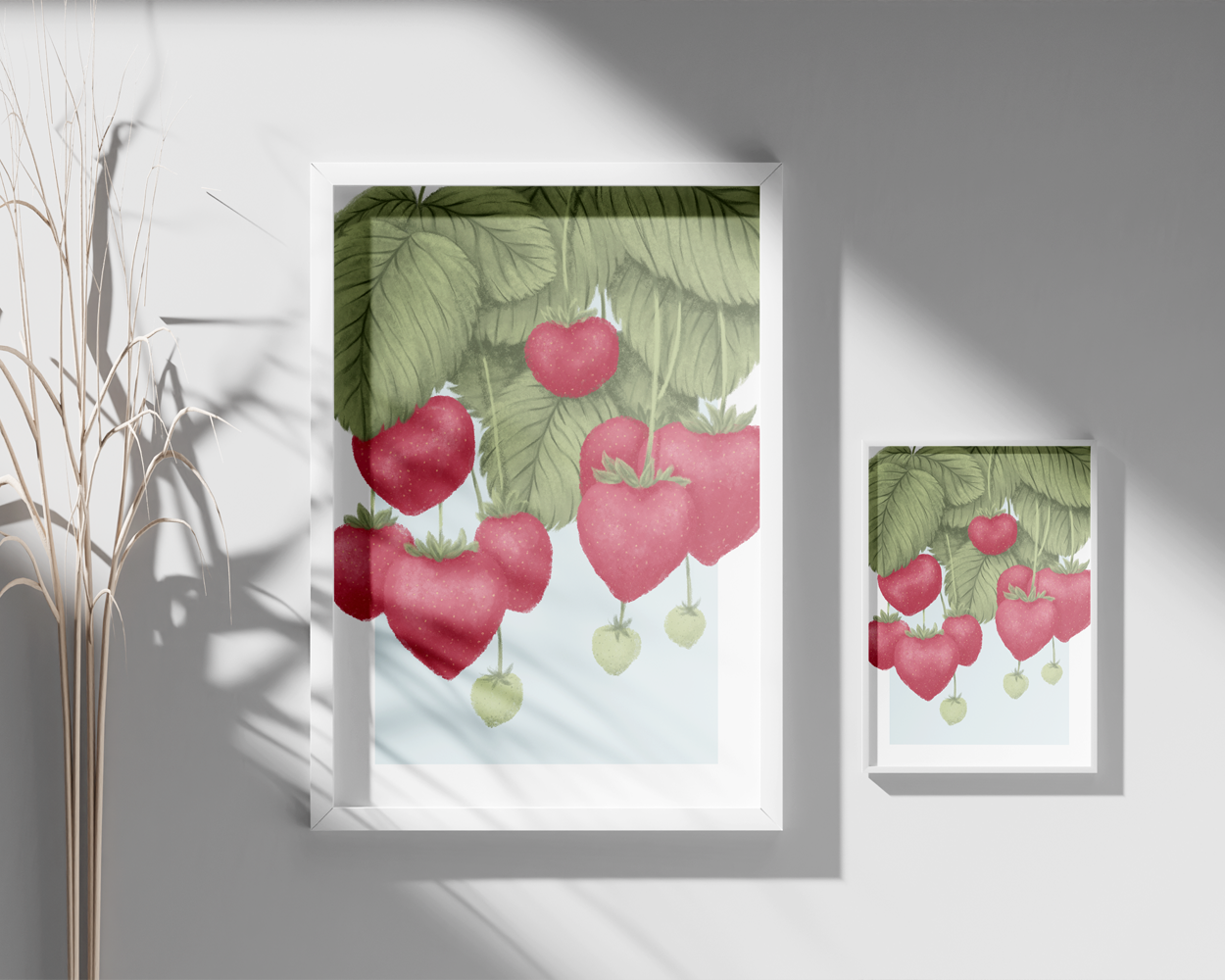Erdbeeren Illustration Poster