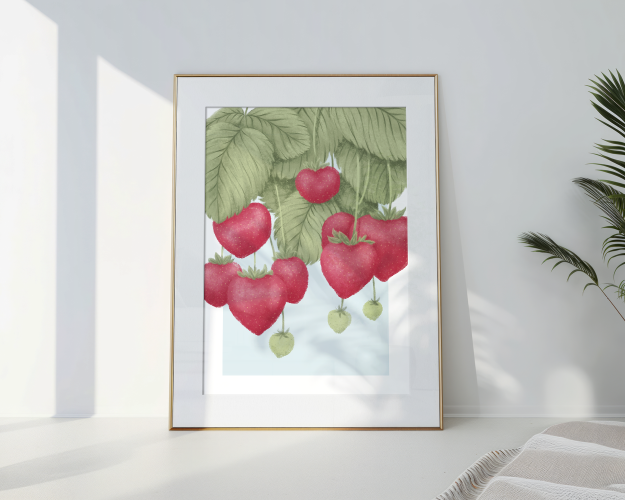 Erdbeeren Illustration Poster