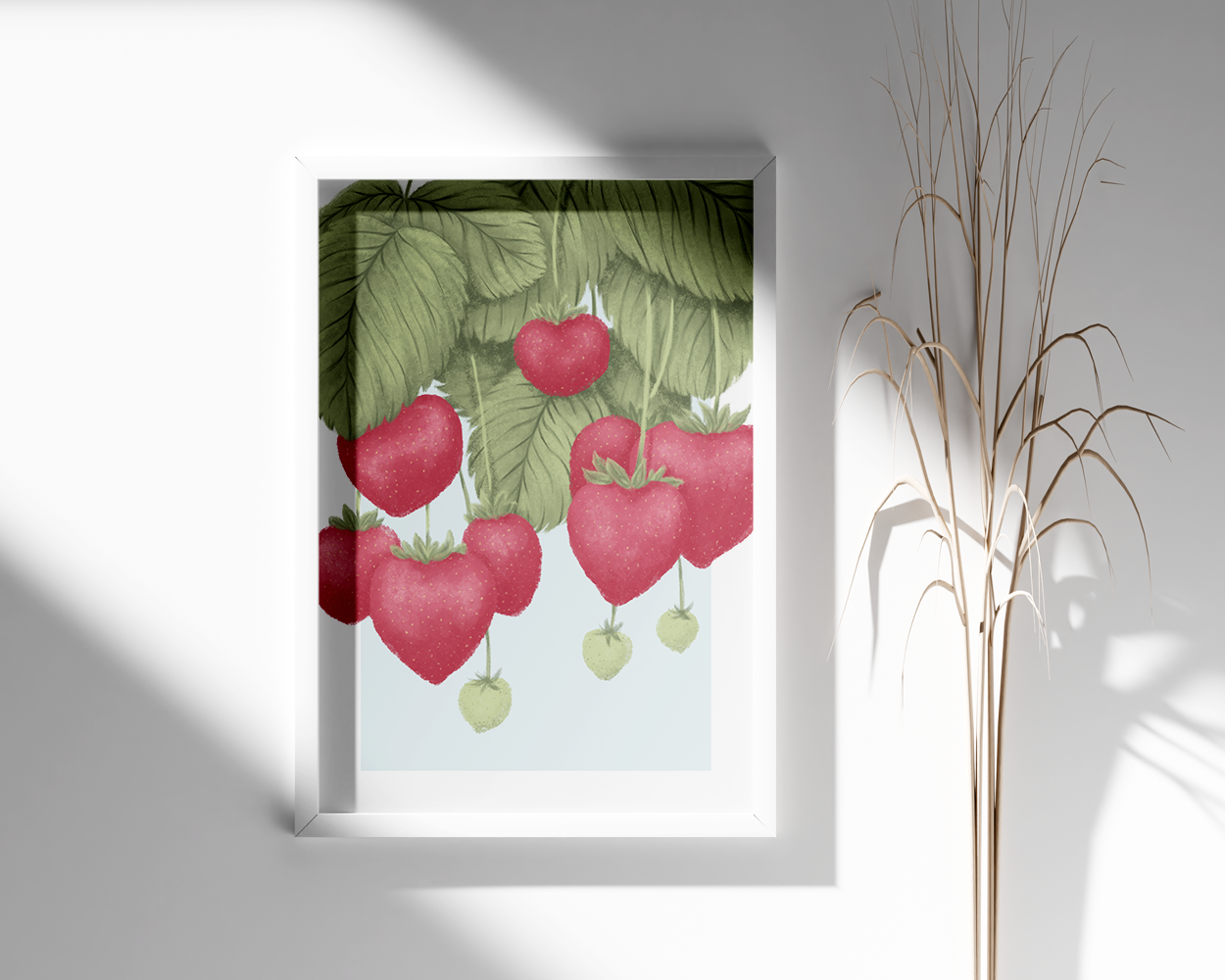 Erdbeeren Illustration Poster