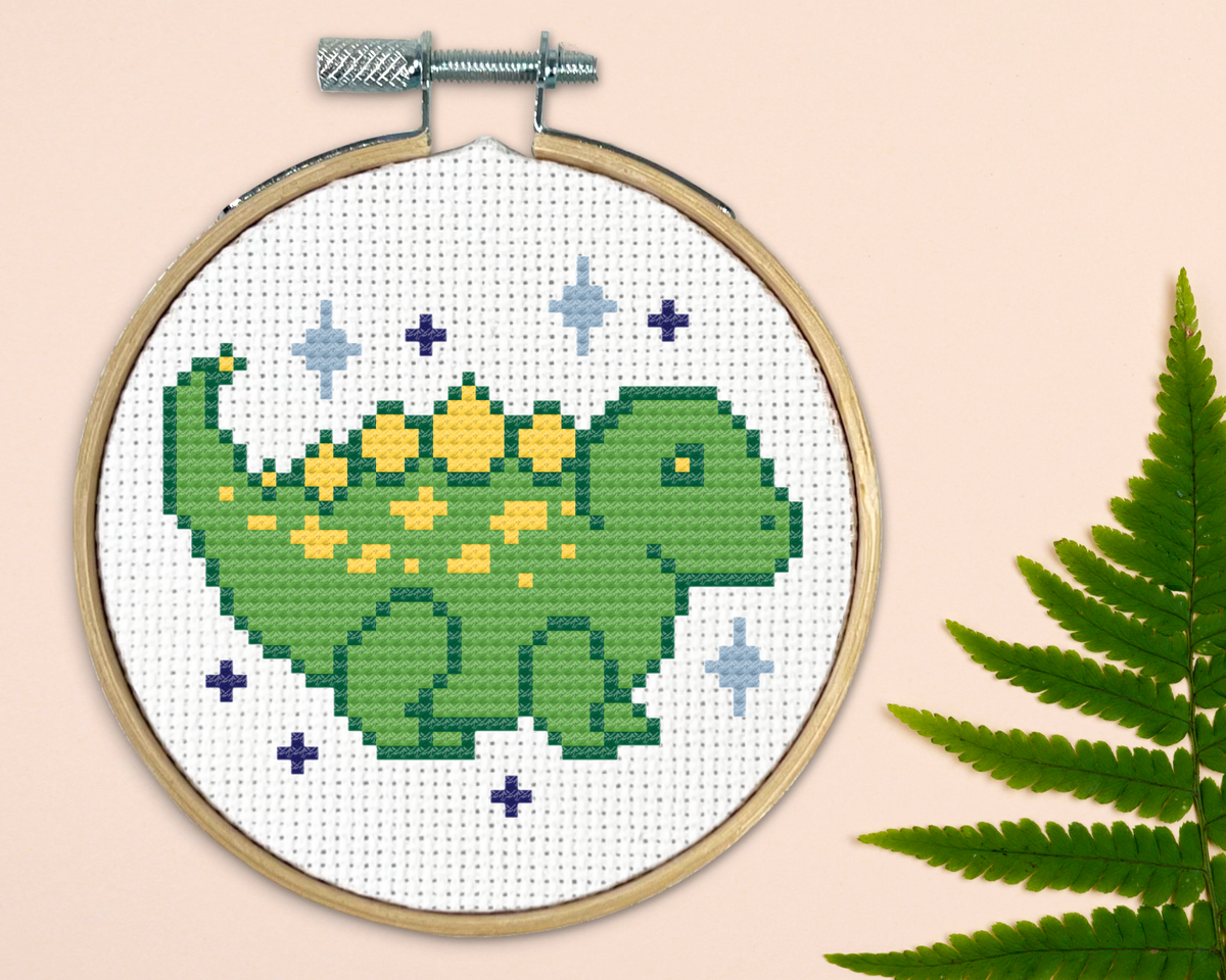 Stegosaurus Kreuzstich-Set – Mini Stickset