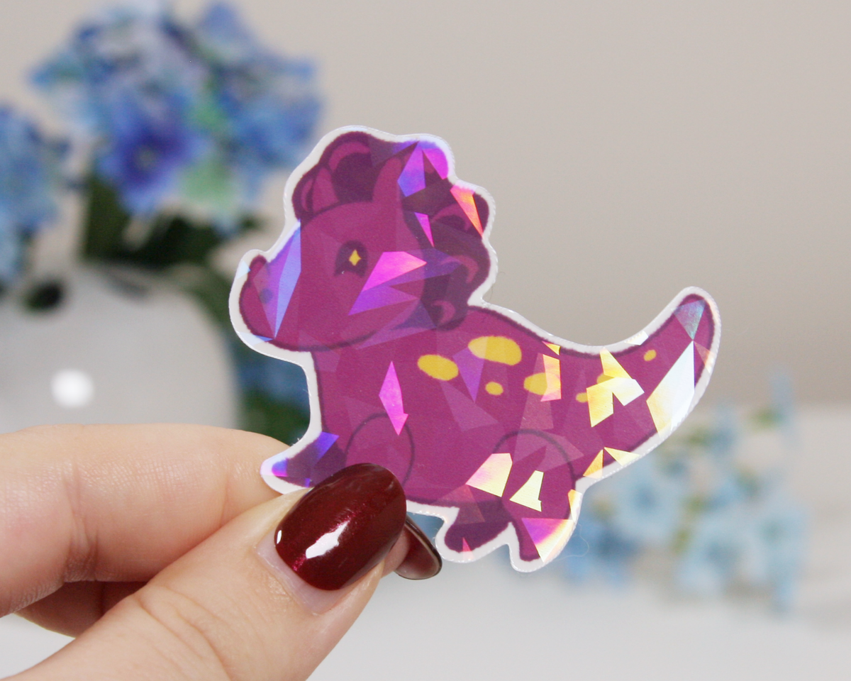 Triceratops - Glitzernder Vinyl-Sticker