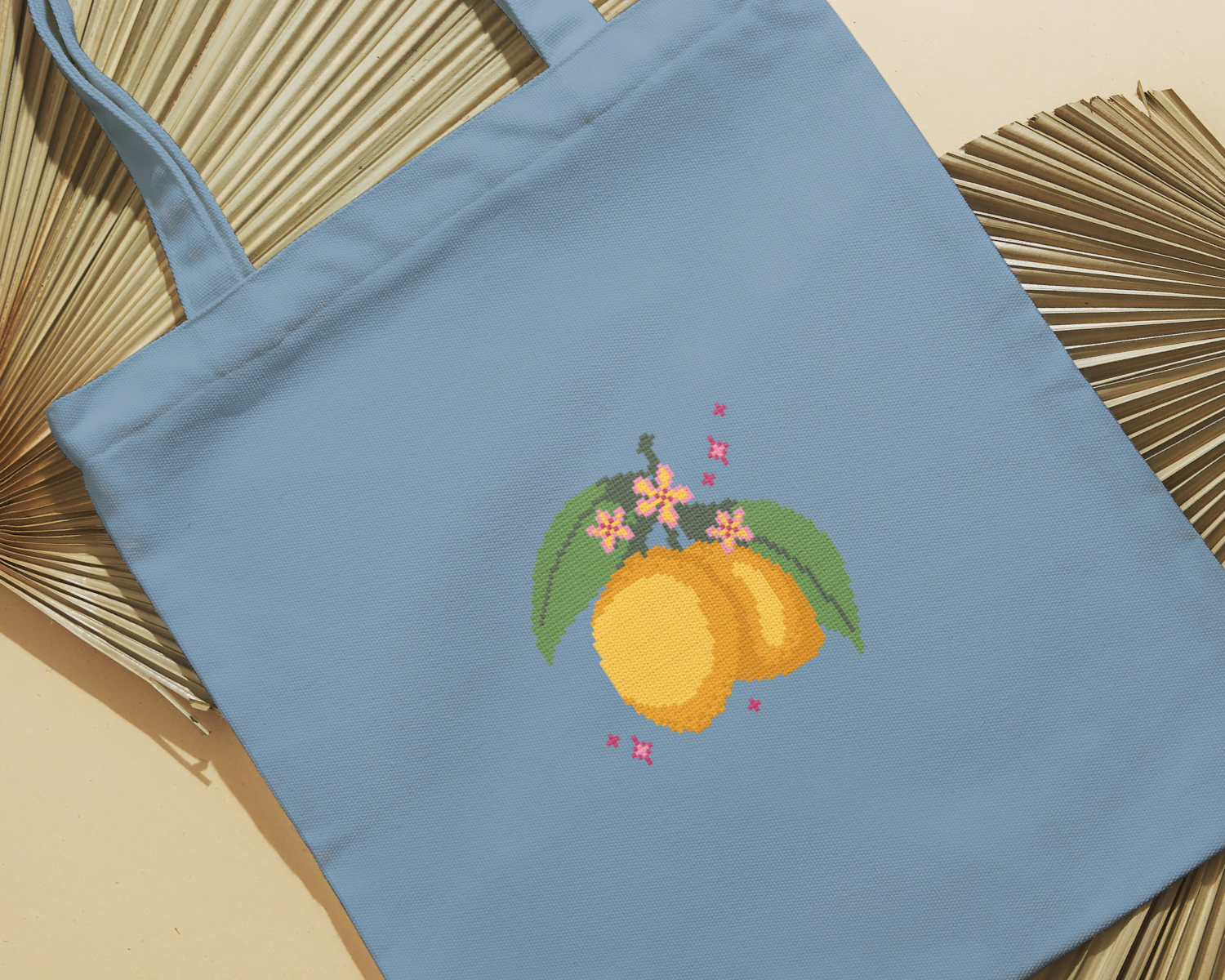 Zitrone Kreuzstich-Set mit Jutebeutel