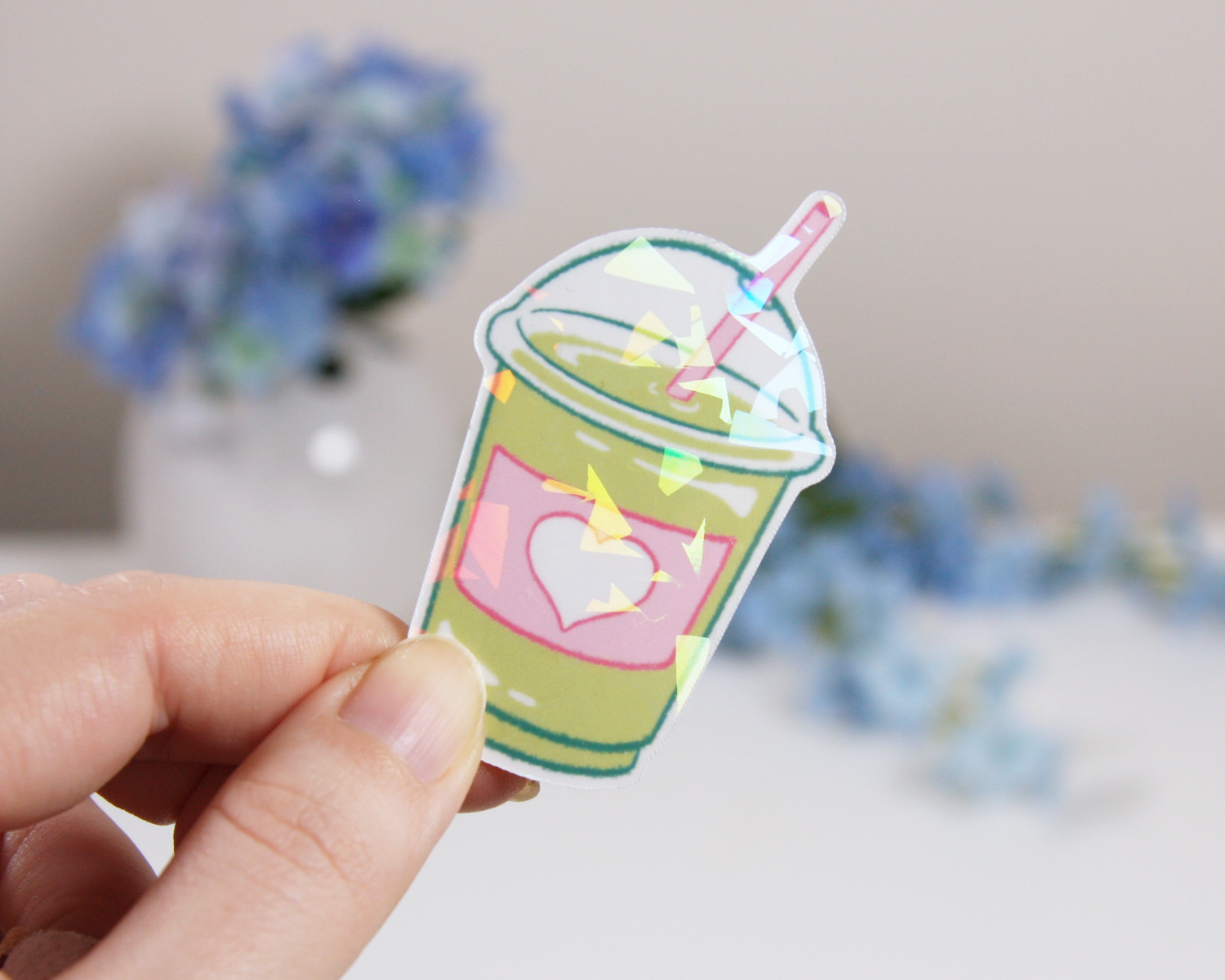 Matcha - Glitzernder Vinyl-Sticker
