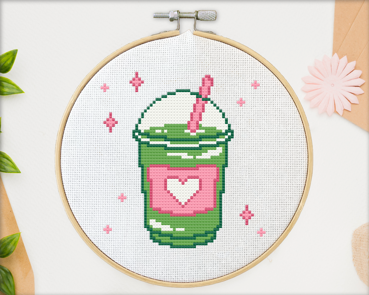 Matcha Kreuzstich Vorlage