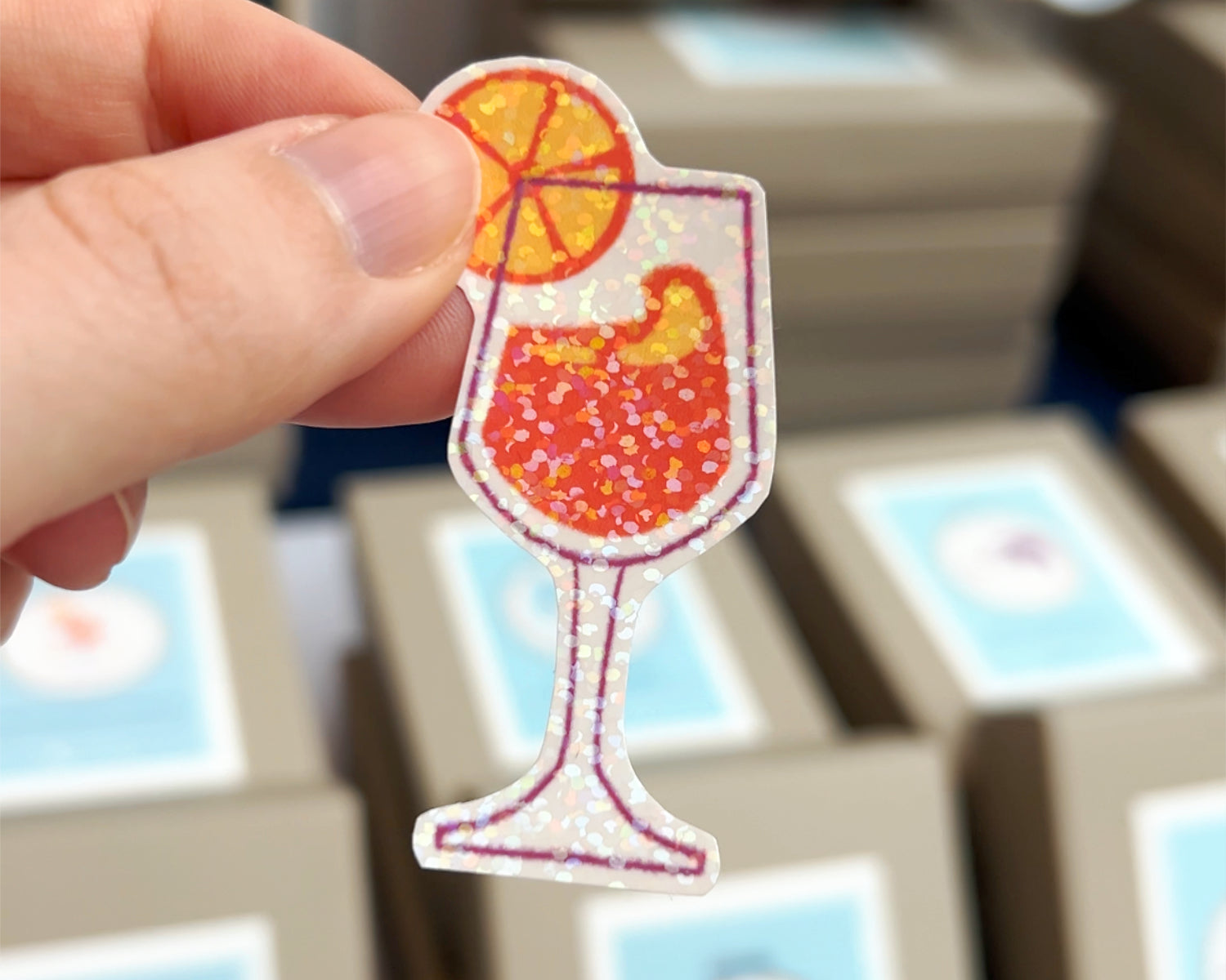 Sommer Getränk - Glitzernder Vinyl-Sticker