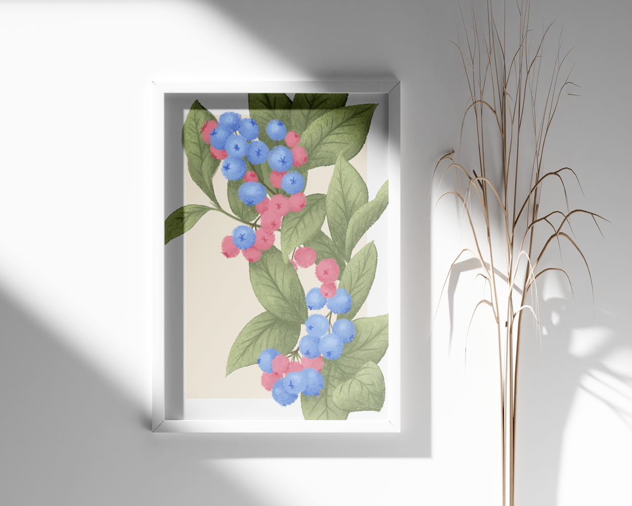 Blueberries Illustration Poster