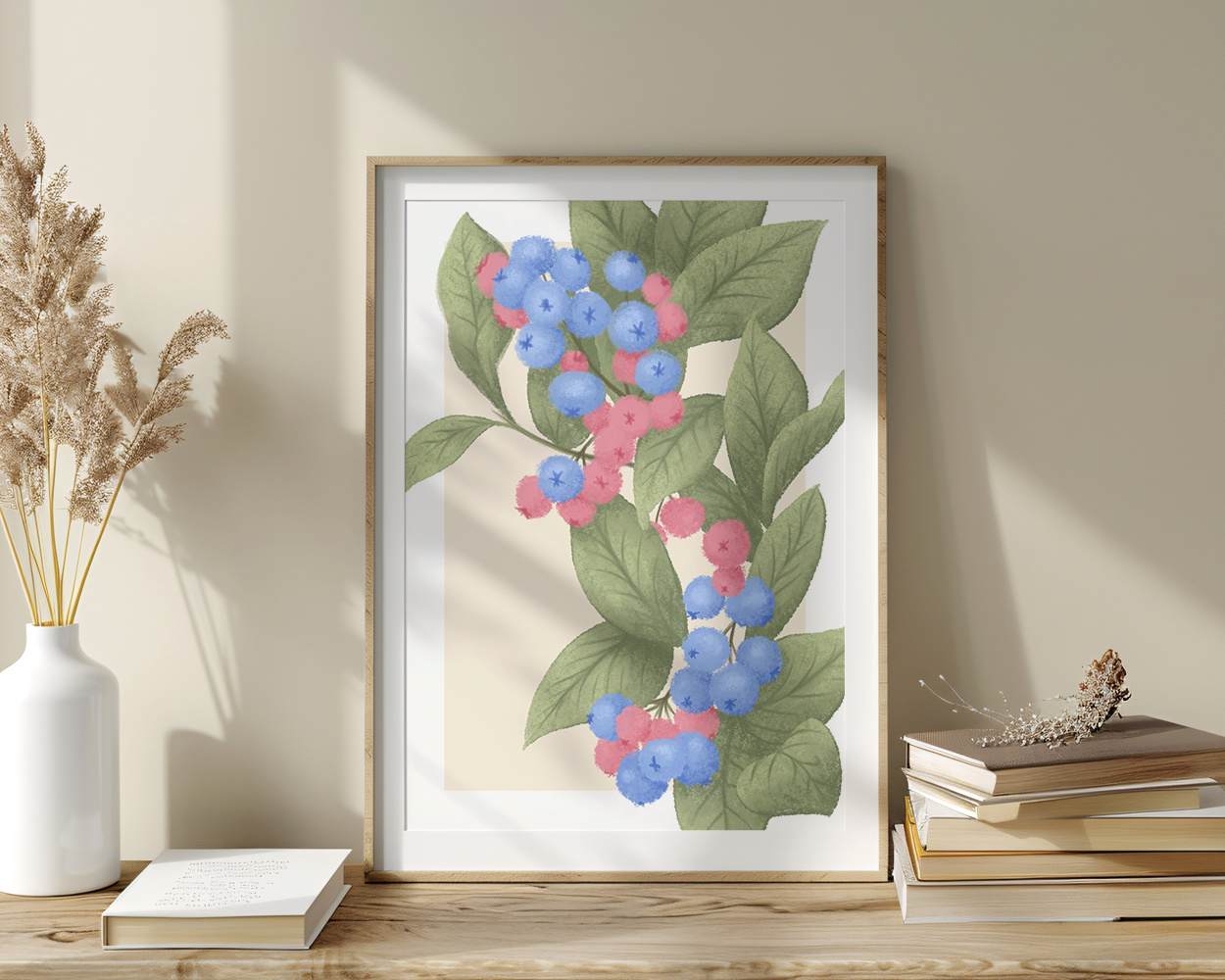 Blueberries Illustration Poster