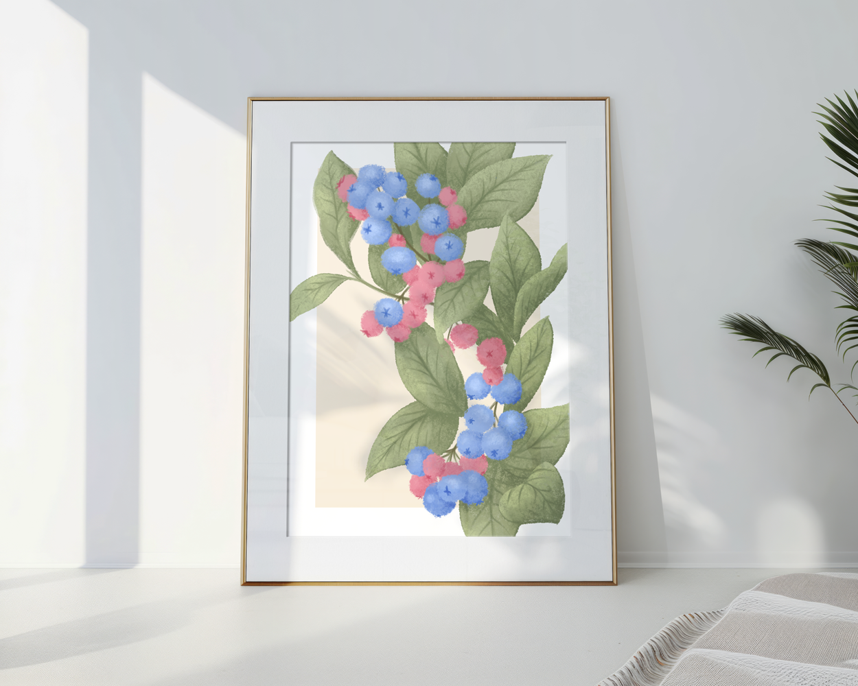 Blaubeeren Illustration Poster