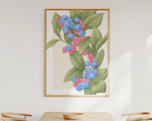 Blaubeeren Illustration Poster