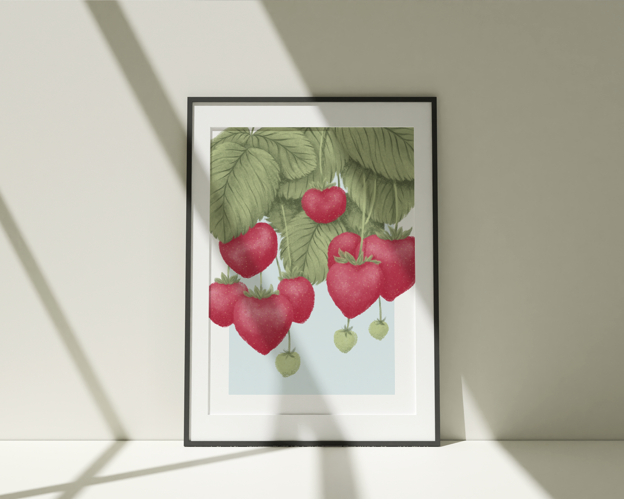 Erdbeeren Illustration Poster