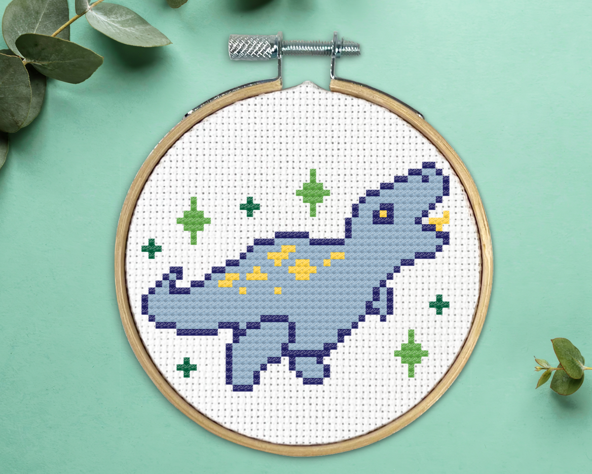 T-Rex Kreuzstich-Set – Mini Stickset