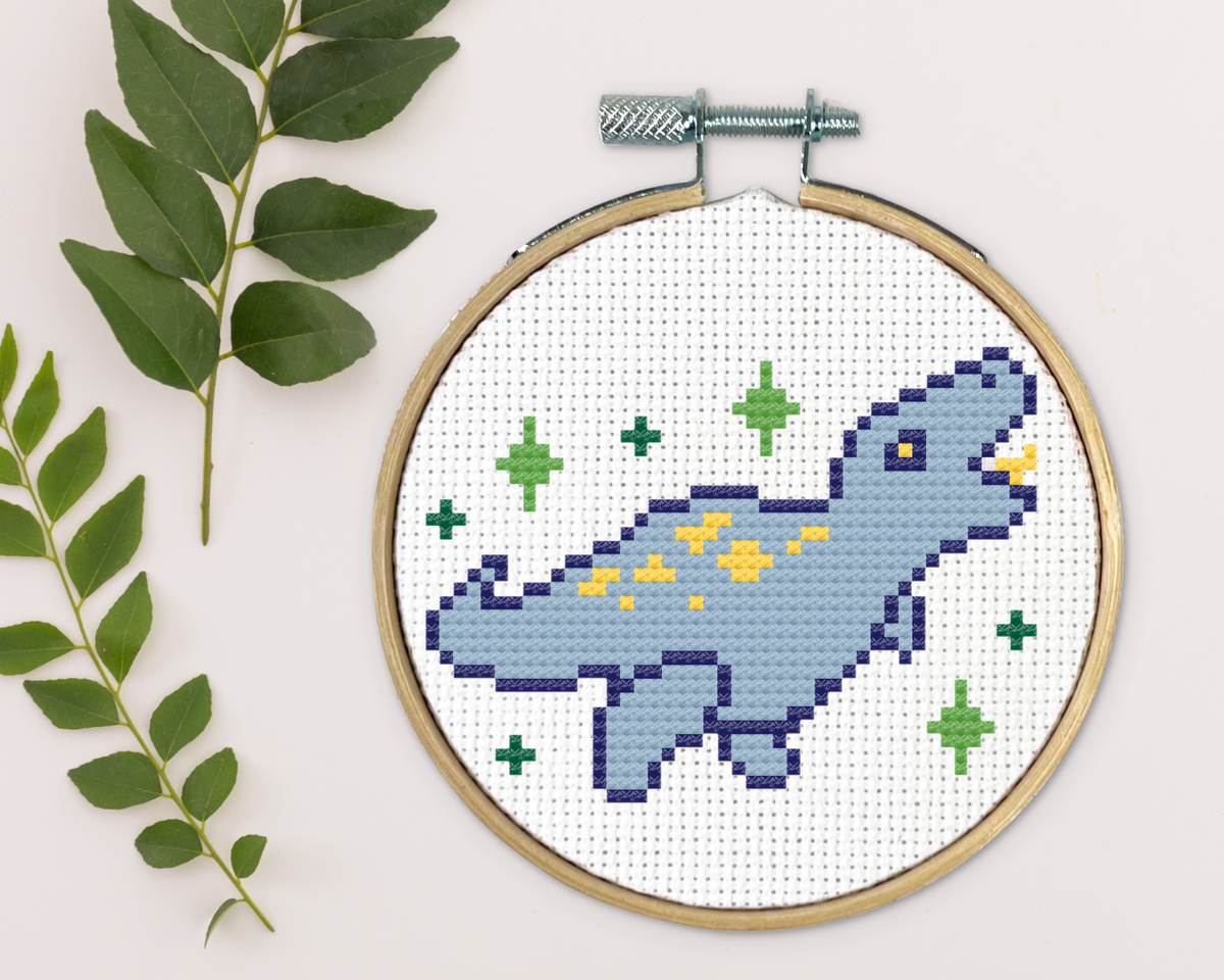 T-Rex Kreuzstich-Set – Mini Stickset