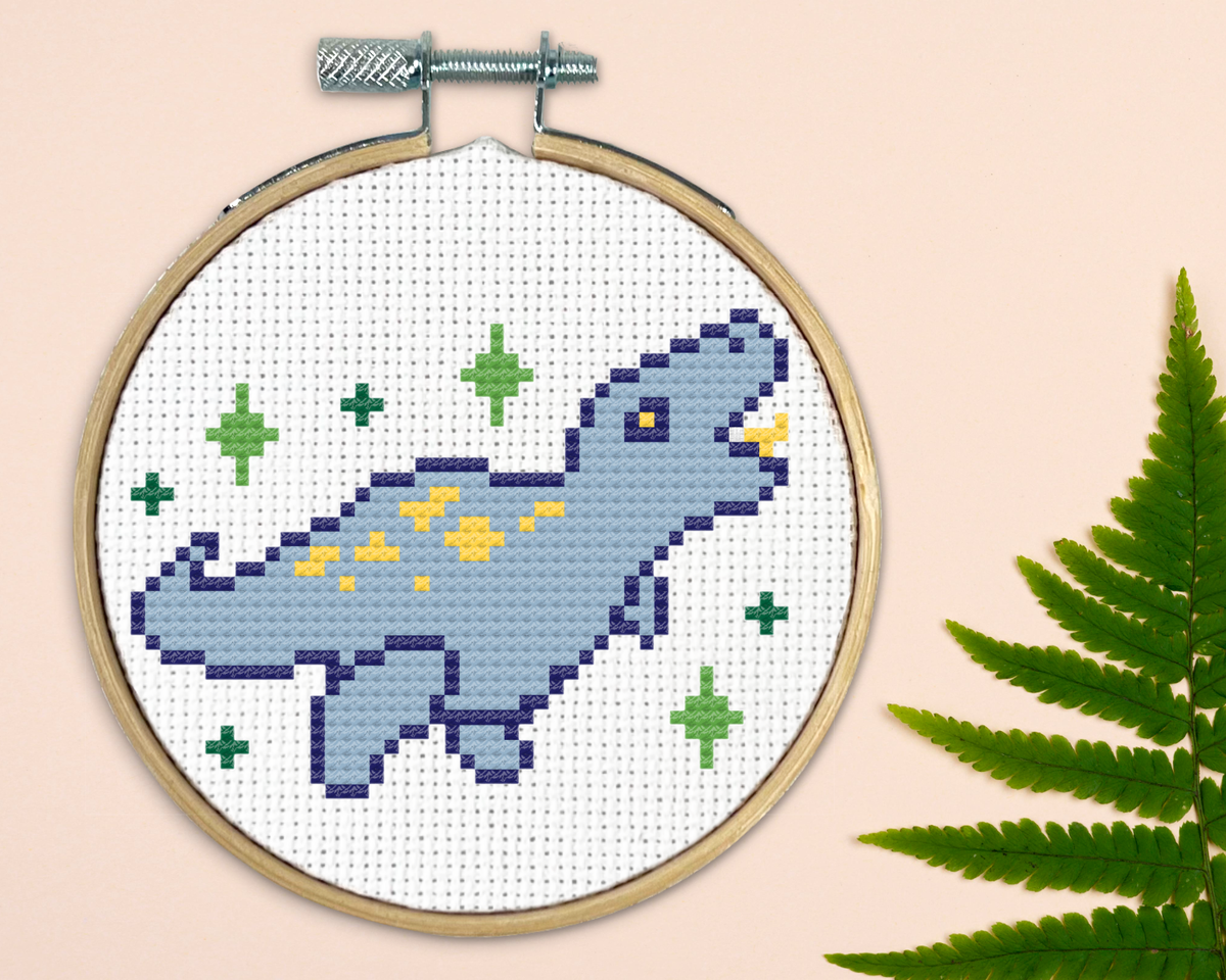 T-Rex Kreuzstich-Set – Mini Stickset
