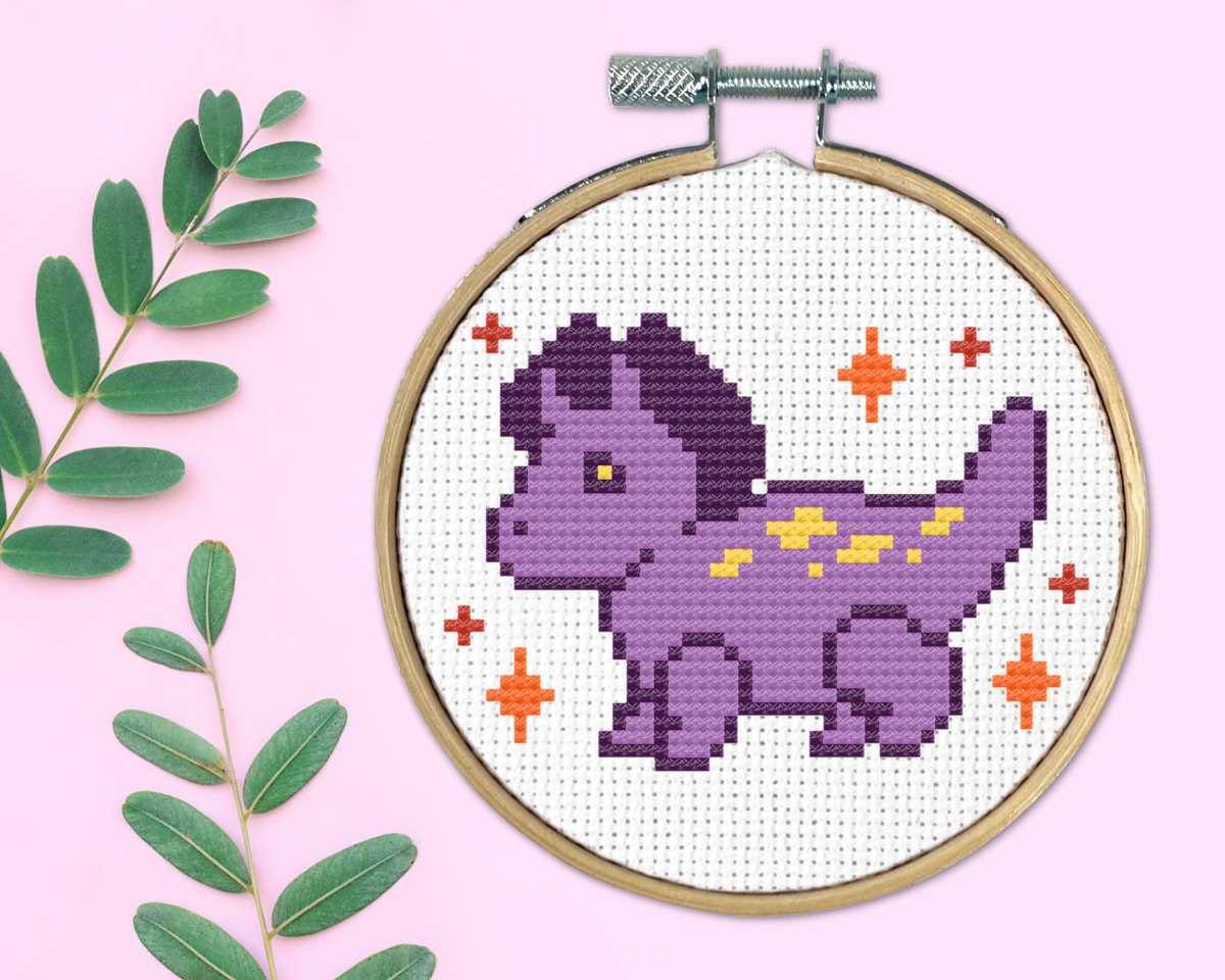 Triceratops Kreuzstich-Set – Mini Stickset