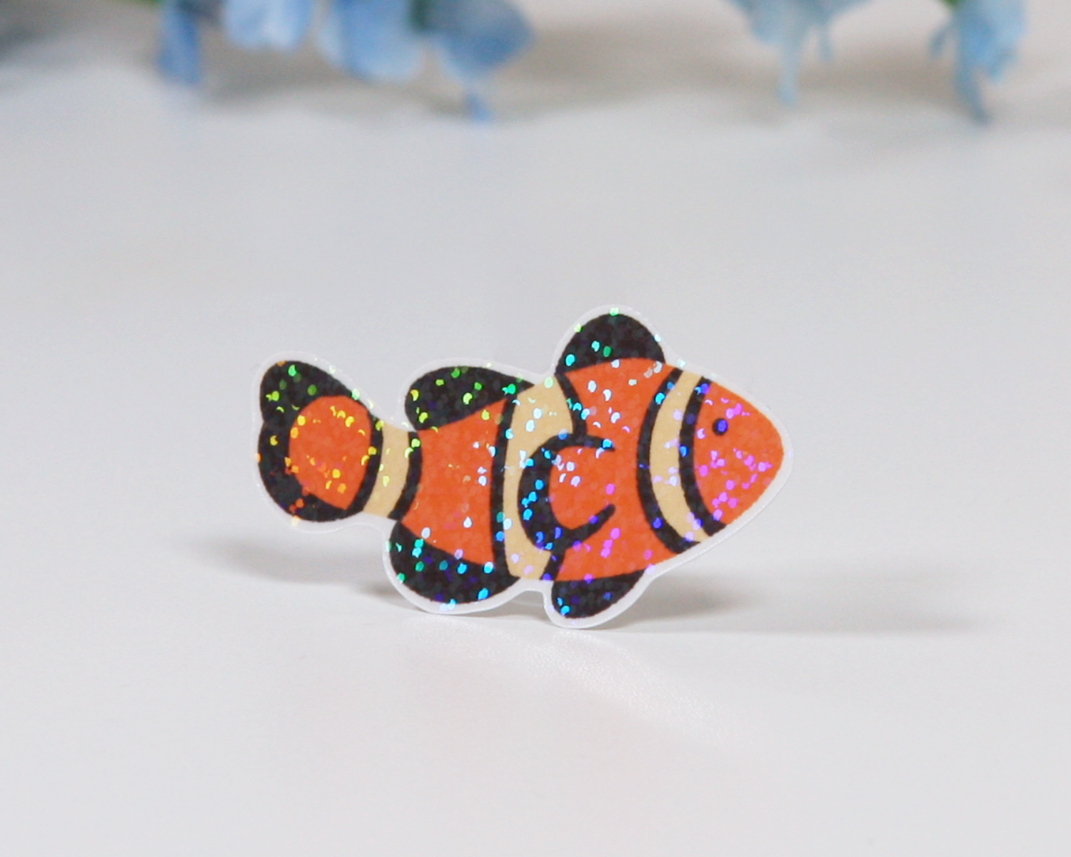 Clownfisch - Glitzernder Vinyl-Sticker
