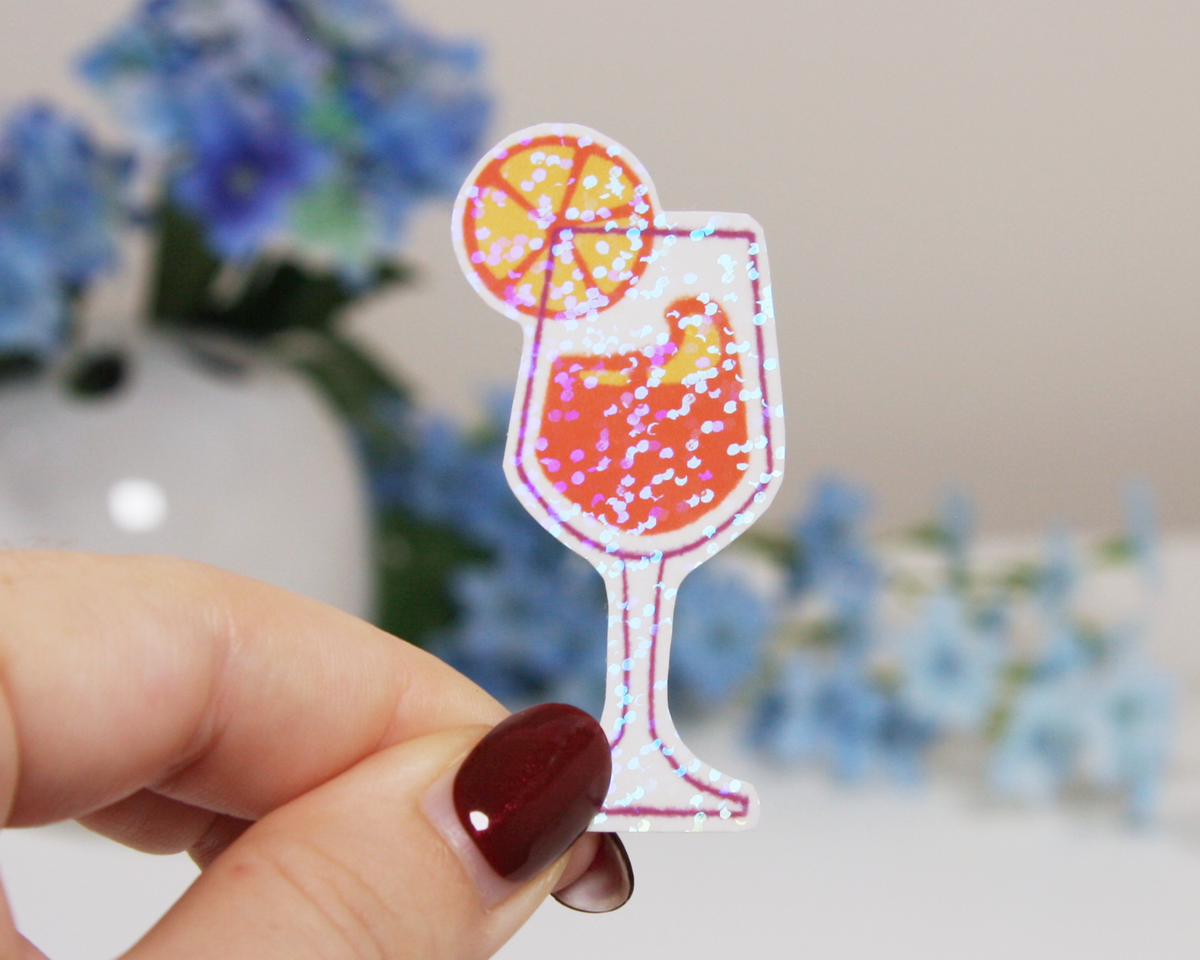 Sommer Getränk - Glitzernder Vinyl-Sticker