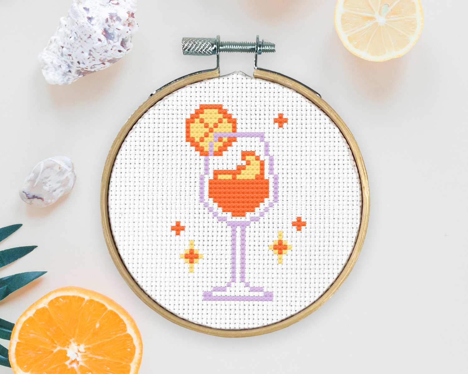 Sommer Getränk Kreuzstich-Set – Mini Stickset